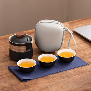 旅行茶具套装 式 一壶三杯户外功夫茶具家用全套茶壶商务伴手礼