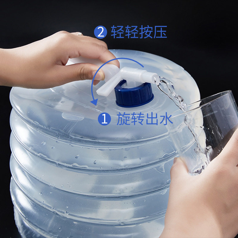 户外伸缩3L5L15升折叠水桶大容量带水龙头旅行野营蓄装储车载水桶