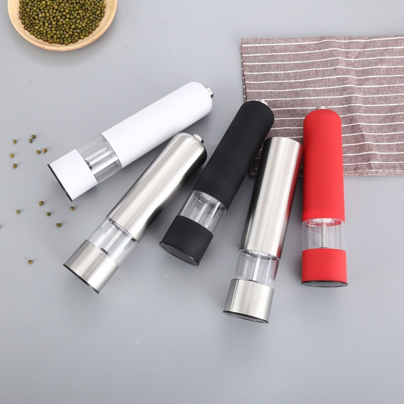 多功能胡椒研磨器不锈钢电动花椒研磨机厨房黑胡椒海盐食物研磨瓶