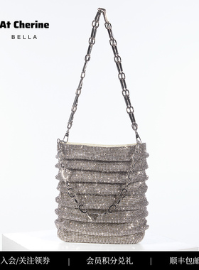 BELLA斜挎钻石包包女款手提包2024新款轻奢小众高级感女包单肩包