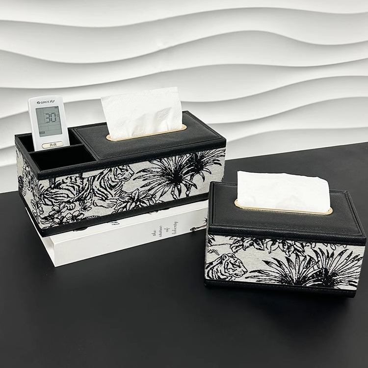 复古提花高级感抽纸盒皮质布艺茶几桌面遥控多功能轻奢纸巾收纳盒,收纳整理,纸巾盒,淘宝优惠券,粉丝福利购,淘宝优惠卷