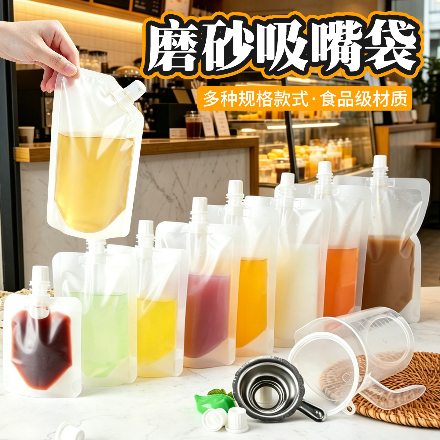 磨砂大口径吸嘴袋袋便携液体分装吸嘴袋