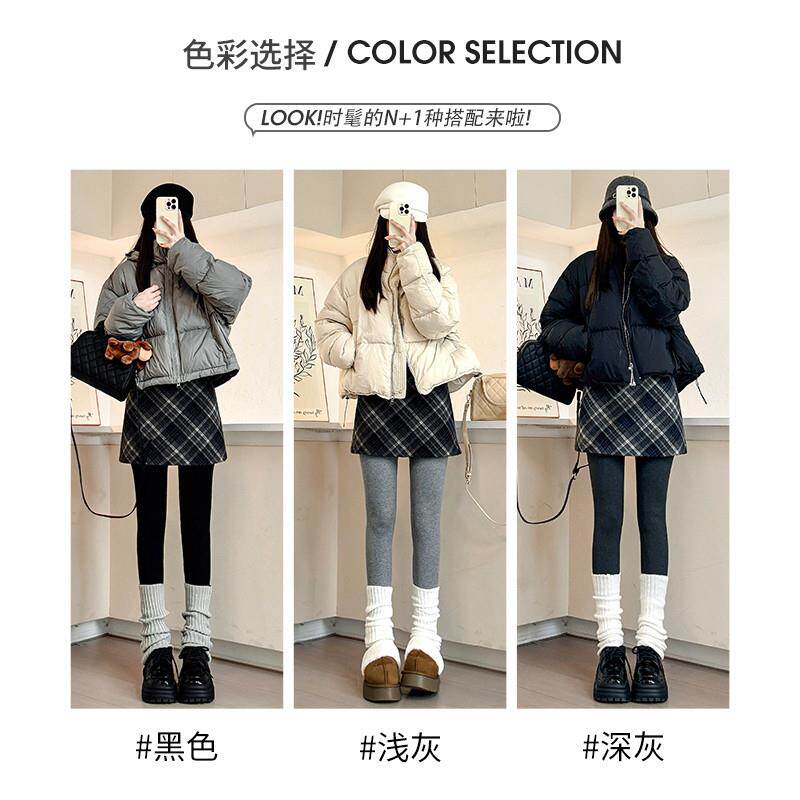 特厚羊羔绒打底裤女秋冬款高腰紧身弹力灰色加绒加厚外穿保暖棉裤