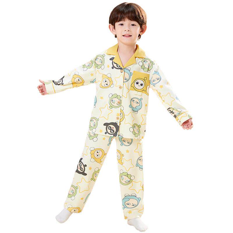 纯棉儿童睡衣男童家居服春秋款a类全棉男孩2025新款男宝夏季薄款
