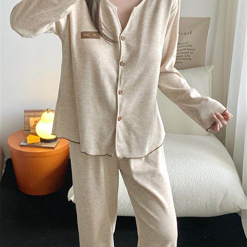 高级感羊绒睡衣女款秋冬季2025新款简约休闲带胸垫保暖家居服套装