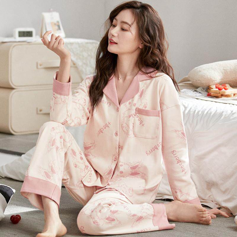 100%纯棉双面加厚睡衣女款秋冬季爆款2025新款高档女士家居服套装