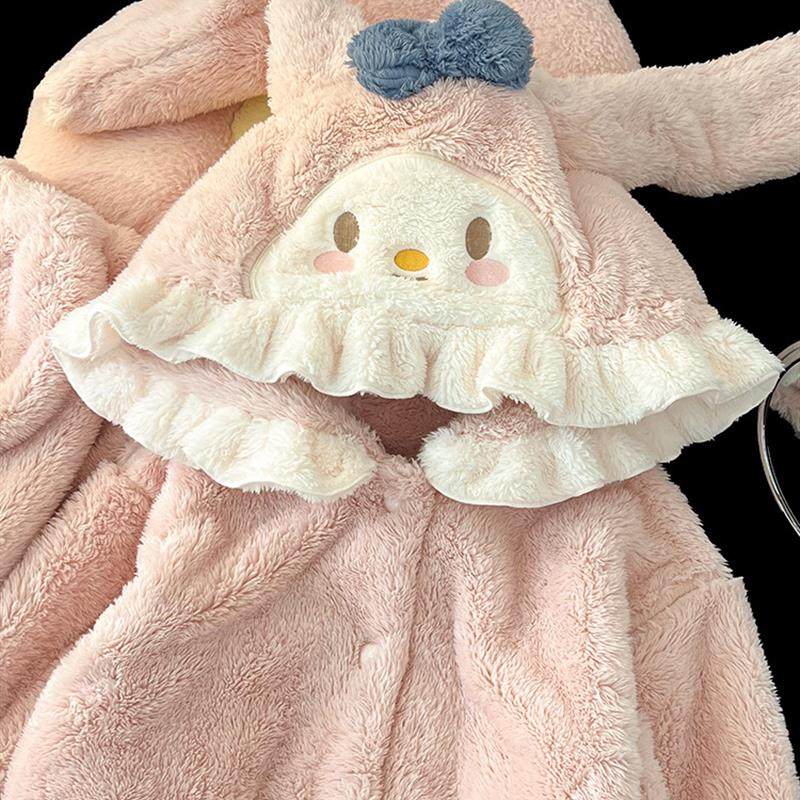 珊瑚绒儿童睡袍女秋冬季2025新款甜美公主风女童睡衣法兰绒家居服