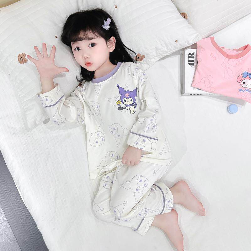 女童睡衣a类纯棉春秋2025新款女孩长袖套装女宝宝夏季儿童家居服