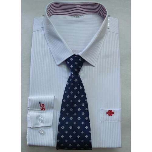 中国联通新款工作服男士长短袖5G营业厅白衬衣商务正装裤春夏条纹