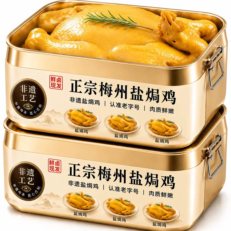 正宗梅州盐焗鸡官方旗舰店整只客家特产广东下饭预制菜即食老字号