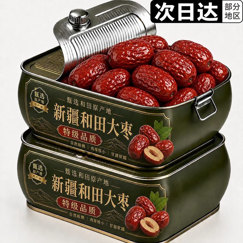 正品新疆红枣特级大枣和田特产大红枣官方旗舰店优质枣子干果零食