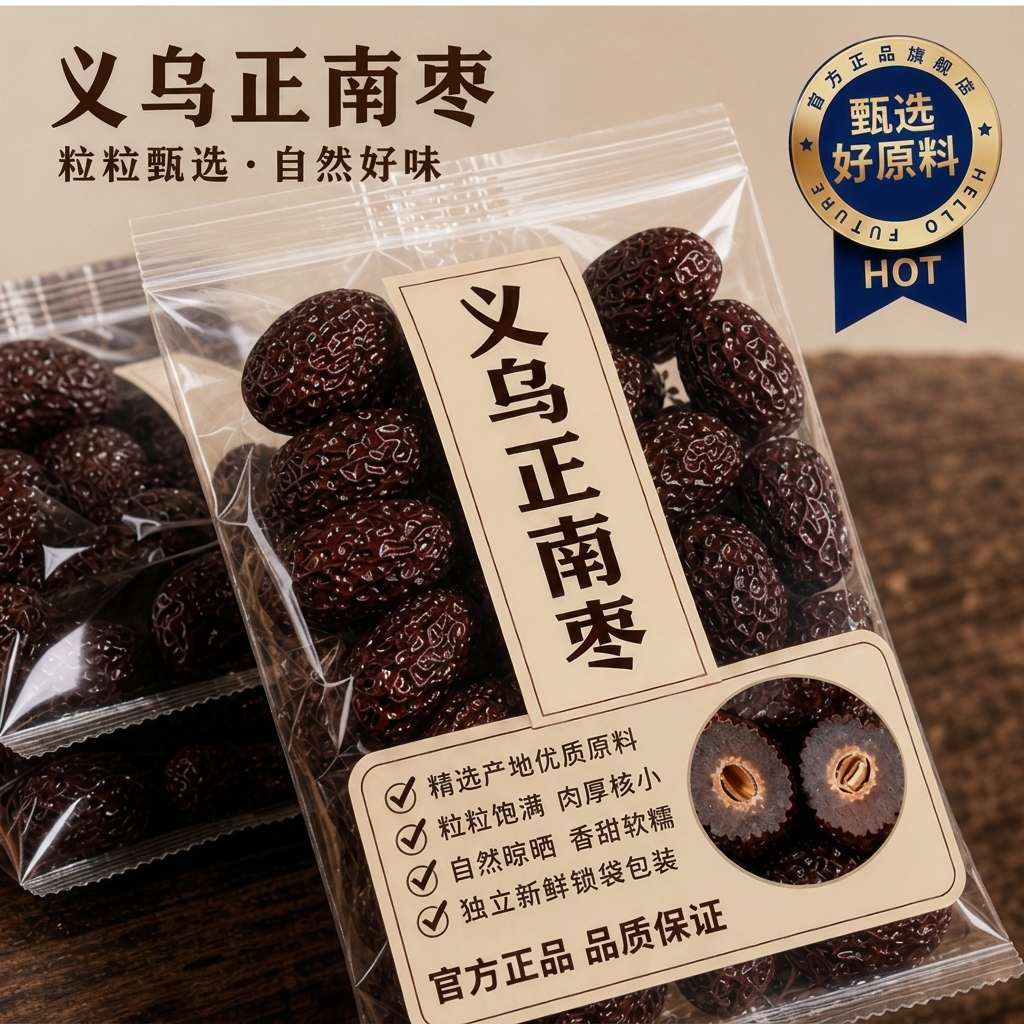 正宗浙江义乌正南枣特级官方旗舰店正品黑枣大乌枣无添加孕妇煲汤