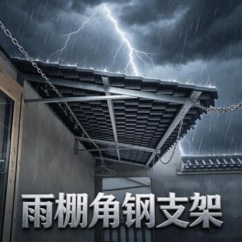 雨棚支架80°角钢斜三角架托架阳台屋檐防水雨挡热镀锌角铁定制