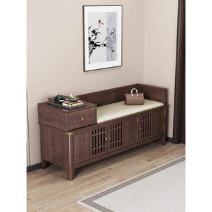 柜入户收纳穿鞋 新中式 凳家用门口矮鞋 柜坐凳一体可坐换鞋 凳 实木鞋