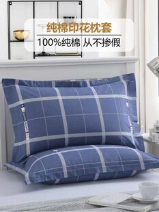 纯棉枕套一对装单人枕头套罩100全棉外套48cmx74cm枕芯套男40x60