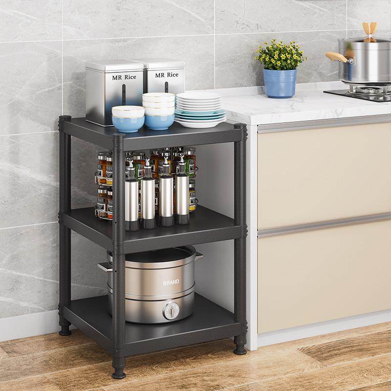 黑色厨房置物架落地三4层微波炉架40x50cm长55/60x30烤箱架储物架,厨房/烹饪用具,微波炉置物架,淘宝优惠券,粉丝福利购,淘宝优惠卷