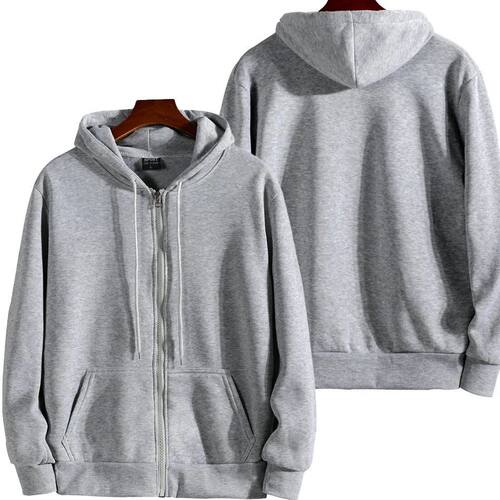 Loose fleece zipper hooded sweatshir情侣宽松加绒拉链连帽卫衣