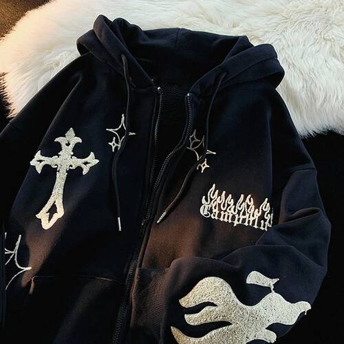 Cardigan long sleeved hooded sweatshirt jack长袖连帽卫衣外套