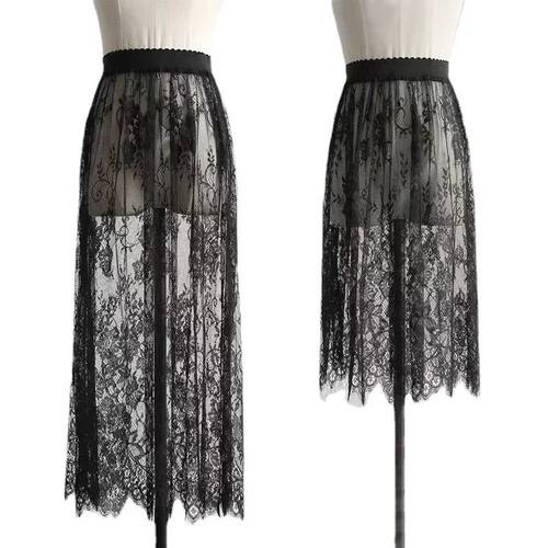 Lace elastic retro base skirt for women 蕾丝复古打底半身裙女
