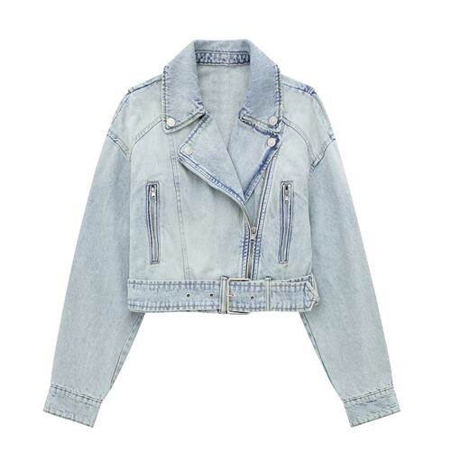 Long sleeved denim jacket jacket for women长袖牛仔夹克外套女