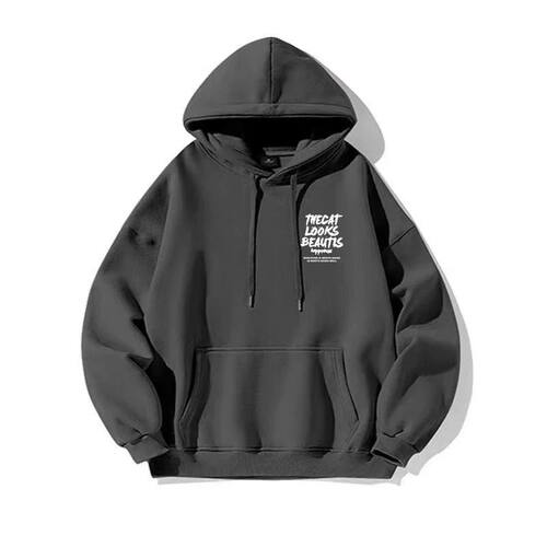 Letter printed couple long sleeved hoodie 印花情侣长袖连帽衫