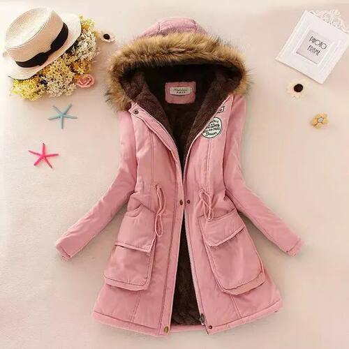Oversized thick hooded cotton jacket women加厚连帽棉衣外套女