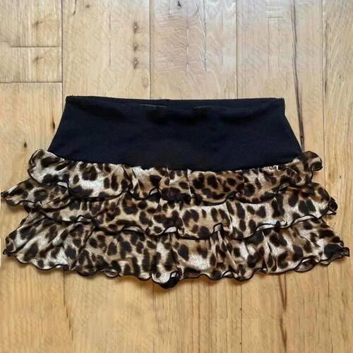 Leopard print sexy low waist skirt women豹纹性感低腰半身裙女