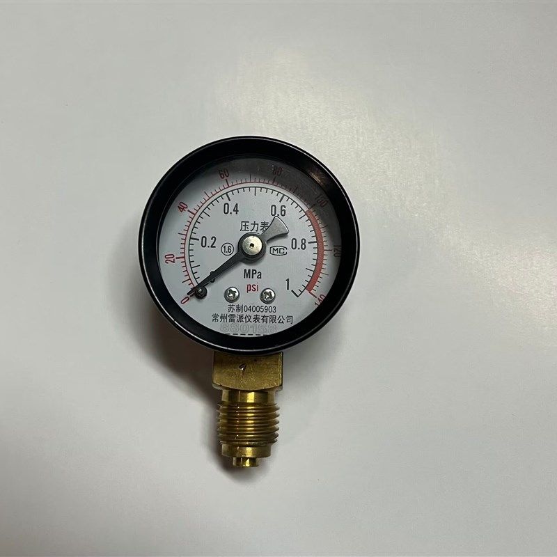 压力表 Y40 1MPA 140PSI 40mm 1/4BSP螺纹 径向 双刻度 雷派