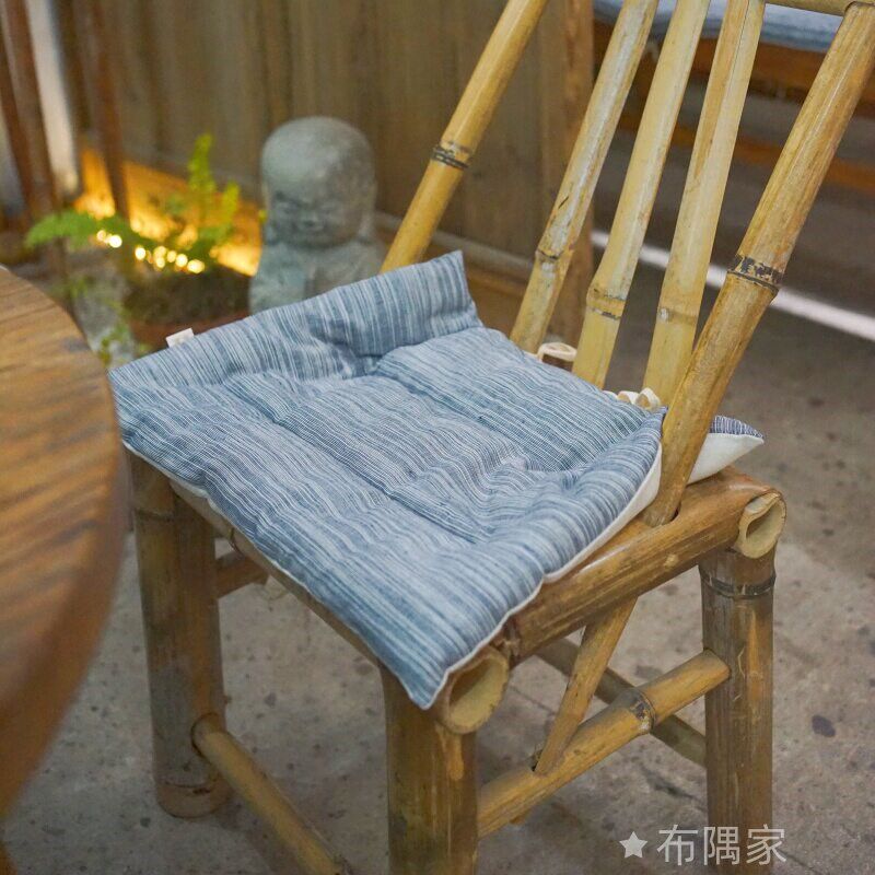 速发竹凳竹椅子棉麻茶馆餐馆围炉煮茶民宿民族风纯色防滑椅垫坐垫
