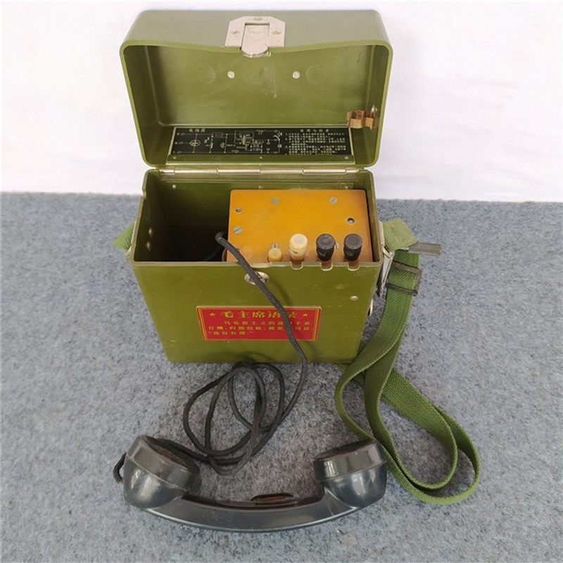 速发红色收藏文怀老物手老式件摇发电磁石机复古革旧装饰摆件