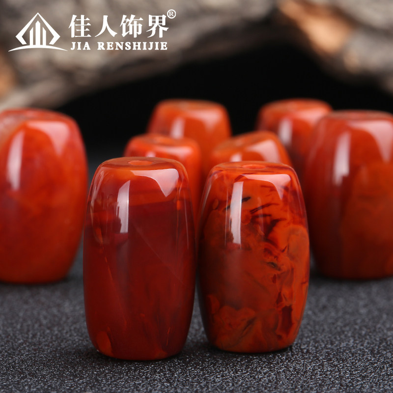 蛇年新款南红散h珠桶珠顶珠战国红隔珠圆珠腰珠星月金刚菩提百香