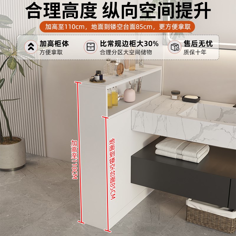 速发卫生间浴室柜洗漱台开放式干区侧边柜客厅隔断柜间厅柜屏风半