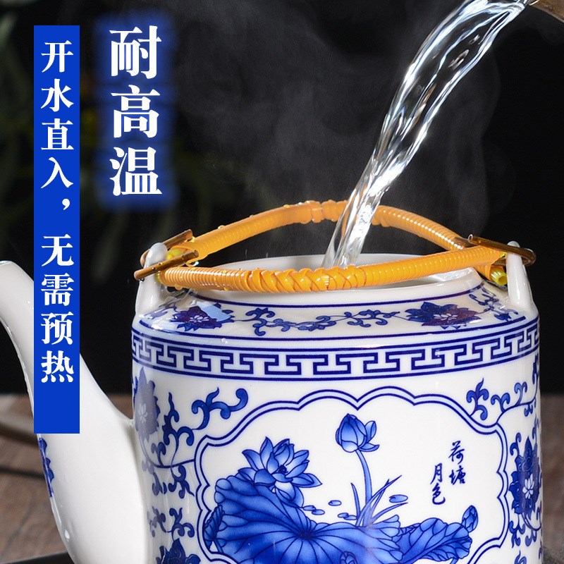 现货陶瓷茶壶冲茶家用o耐高温养生壶单壶泡茶中式水壶老式凉水壶