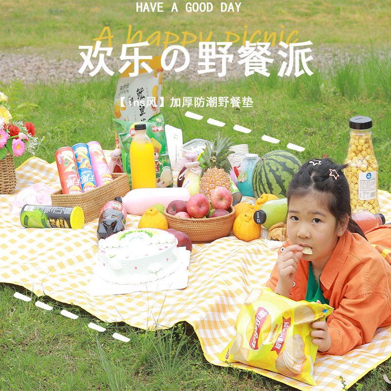 速发厚加野餐垫露营郊外野炊坐垫防潮防式聚餐垫子户外可携水餐垫