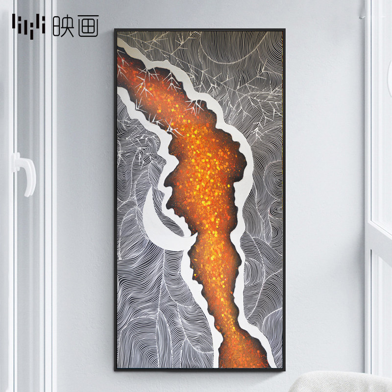 速发入户玄关装饰画竖版抽象装廊挂画迎门墙画背饰过道单幅走景墙