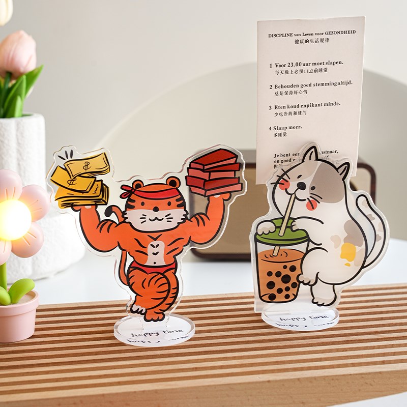 速发可爱动物照片夹亚克力便签夹 创意装饰桌面摆件留言夹小礼物