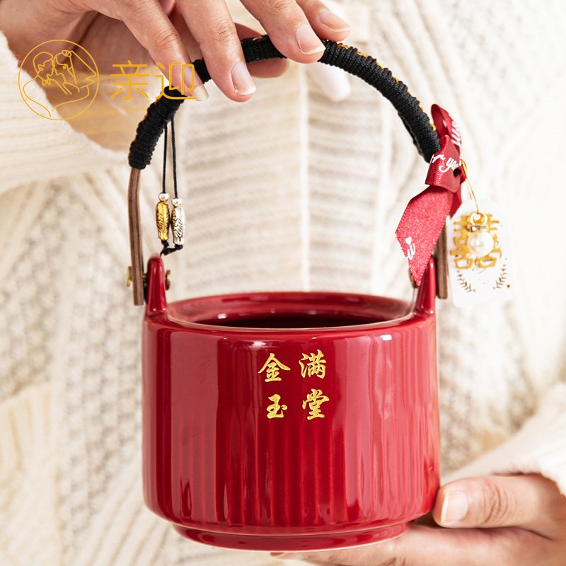速发结婚用的子孙桶一对子生桶陪嫁套装喜事摆件干果大号用品