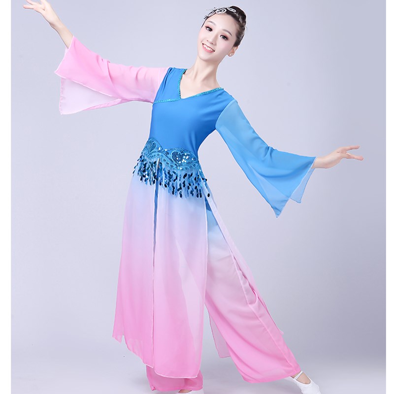 速发新款秧歌服舞民族古典舞蹈演出服装成人套装表演服