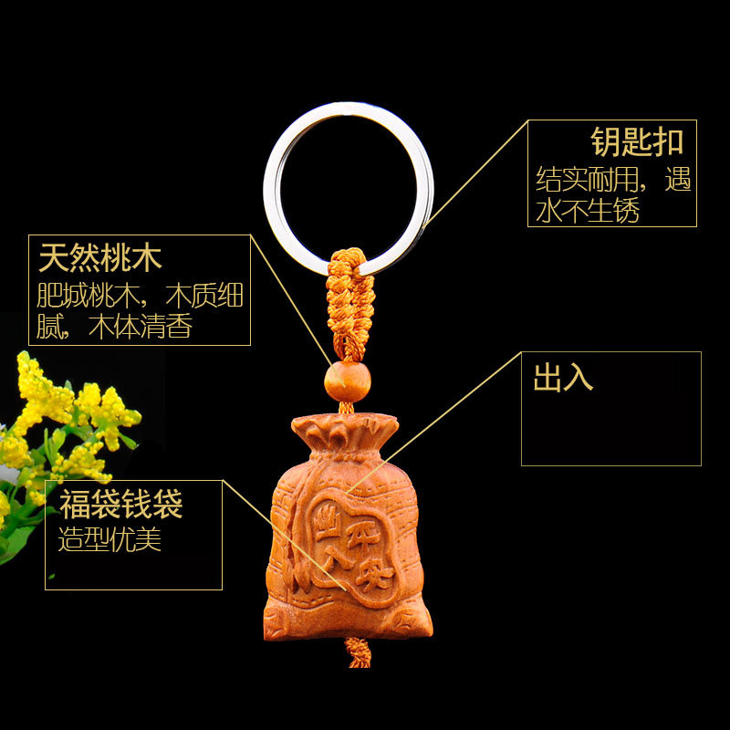 速发袋生缘桃木扣挂件貔貅福佛钱元宝观音福禄葫芦普祖随身实木