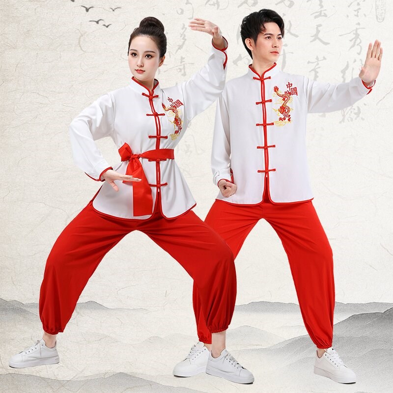 速发新款打鼓服装龙舞狮生演服男表秧歌服舞腰鼓服武术练功服演出