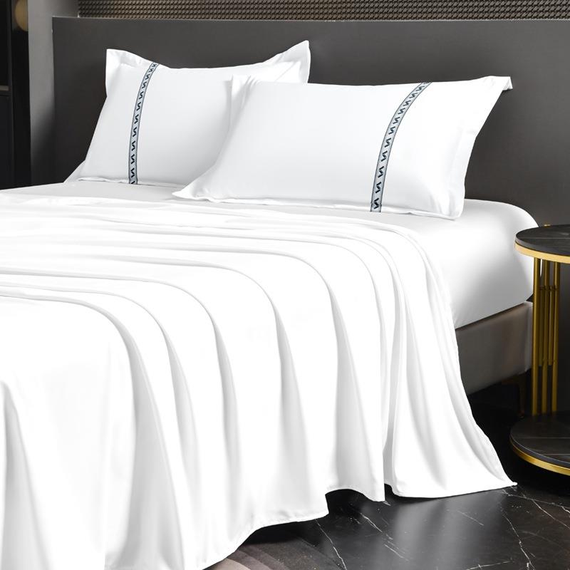 白酒店布草民宿件宾馆四套被套床单双人南被罩色床上YKC用品通家