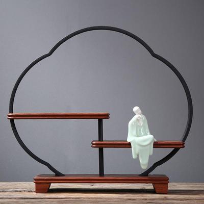简约无品牌/现代玄关博古架置物风客厅多宝阁书架架展架茶屏壶茶