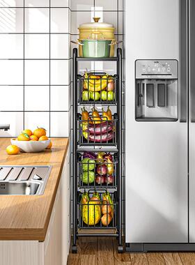 WBZ7厨房夹缝式置物架落地无品牌/层窄蔬收纳多架2箱0CM宽抽屉冰