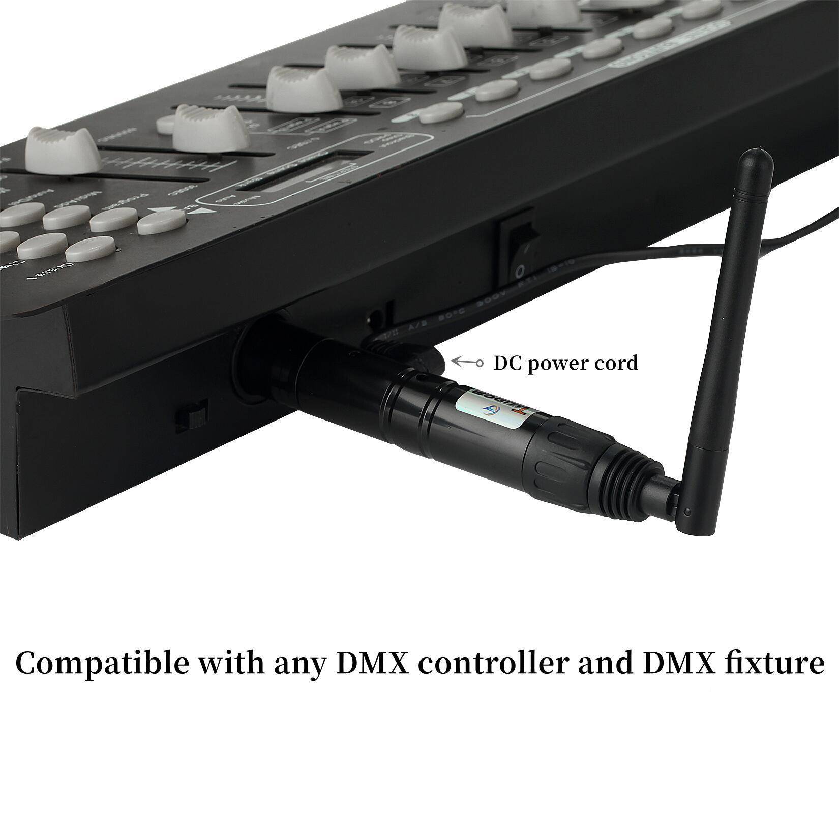 2.4g无5线dm512收发器dmx发射器无信号接线收器xdmOSXx12控制