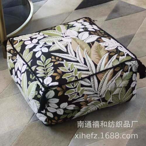 新中叶红子式提花面OVH料中古风水墨绣可刺做网矮凳蒲团垫坐墩面