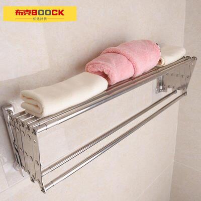 创意锈钢折叠伸无缩巾毛巾架FCJ不免打孔活动浴架多功能痕置物架