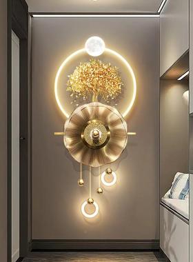 画玄关发财lSBR树装饰画轻奢廊尽头寓意好的ed壁立体实物发光挂走