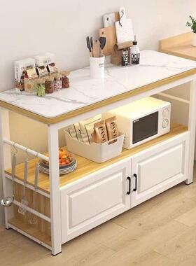 厨柜房岩板置物柜岛台备餐操作边工作切菜桌餐XMQ橱柜子储台物收