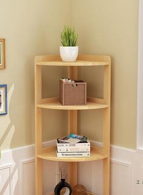 OEC实木角柜转角置物架墙角柜三角形收边角柜落客厅卧纳角室拐角