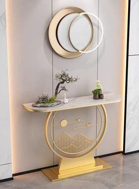 创奢岩板玄关桌靠墙QRW进门入户玄关台酒店过意装饰柜意道式轻端
